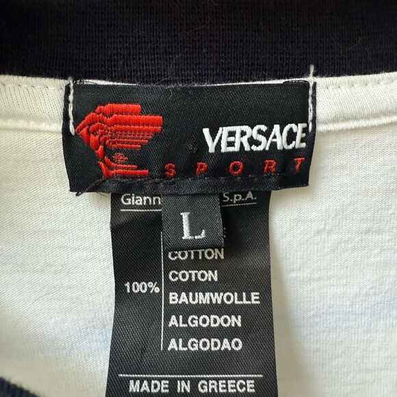 Versace Sport Vneck Raglan Logo Tshirt L - Picture 5 of 8